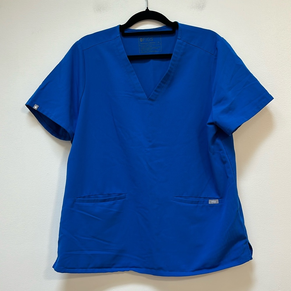Figs Casma Scrub Top Blue Size XL
